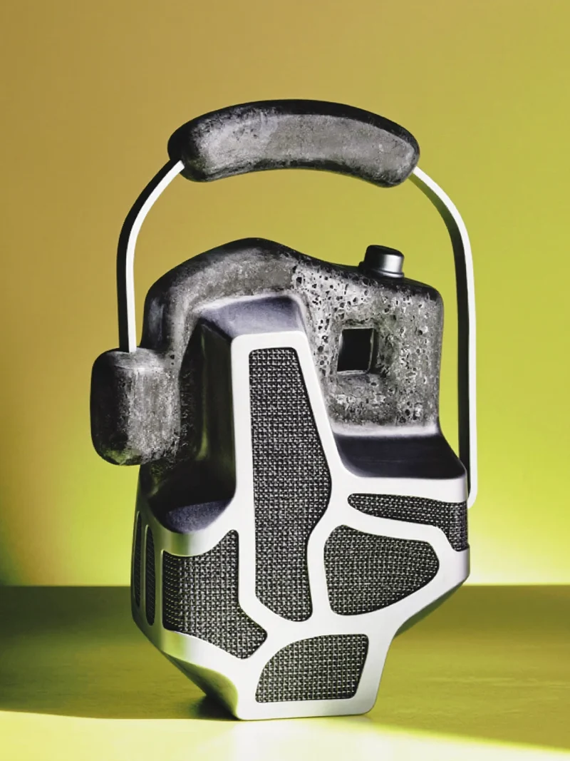 Illustrazione del concept di altoparlante scultoreo portatile senza marchi